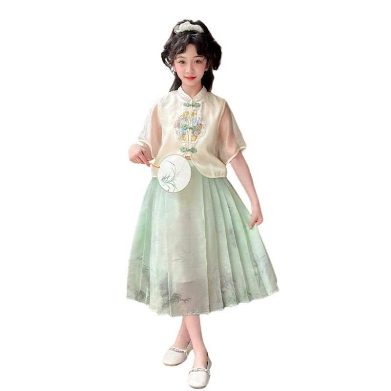 Lanza Lanza Kids Hanfu Stand Collar Moderate