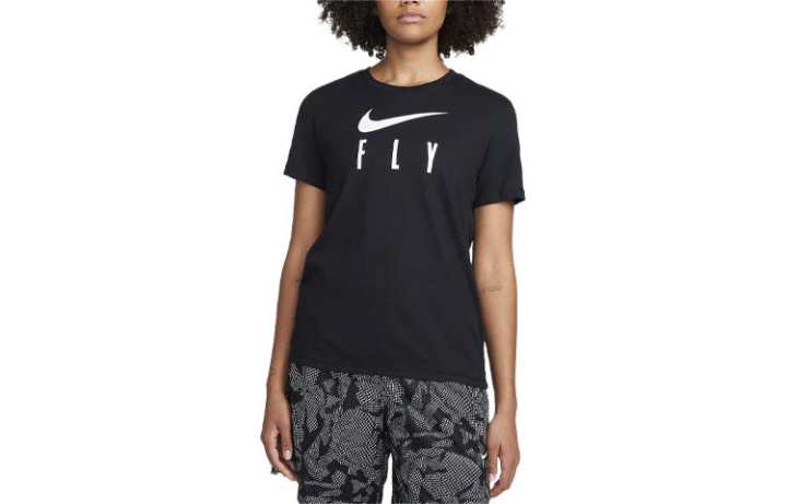 Nike Nike T Shirts Women's Black Crew Neck Moderate Straight Fit
