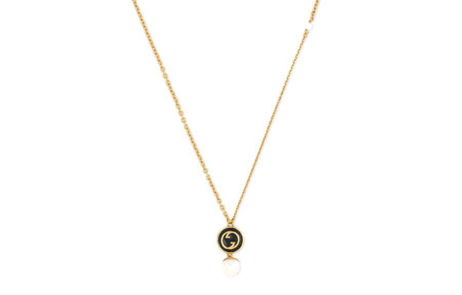 GUCCI Blondie Enamel Resin Necklaces Unisex Gold