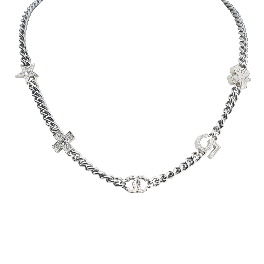 CHANEL CHANEL Double C Rhinestone Necklaces Women's