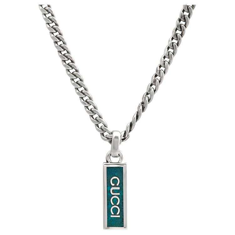 GUCCI 925 Sterling Silver Necklaces Unisex Silver