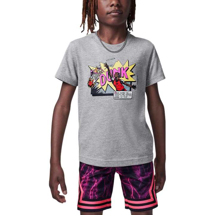 Jordan Jordan Air T Shirt Hemp Carbon Ash Children Aged 3 7 Years Old