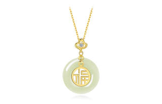 SEVEN COOK Hetian Jade Necklace For Girls Green Jade Women's