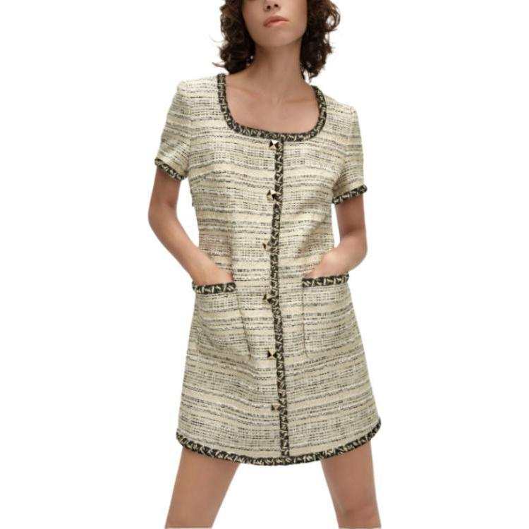 KARL LAGERFELD / Karl Lagerfeld Jeans Short Sleeved Dress Women's Gold
