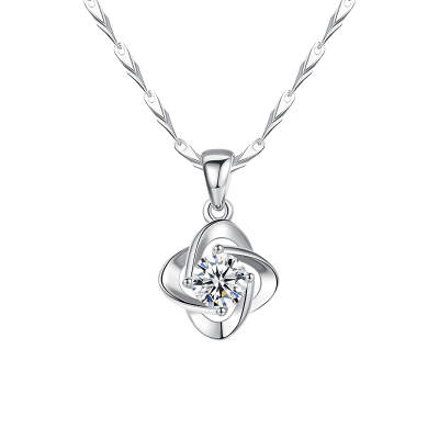 MOLADY 999 Silver Zircon Necklaces Women's Box