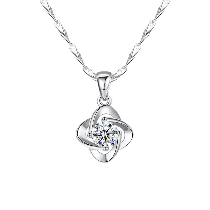 MOLADY MOLADY 999 Silver Zircon Necklaces Women's Box