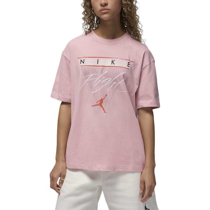 Jordan Jordan T Shirts Women's Pink Crew Neck Moderate Straight Fit