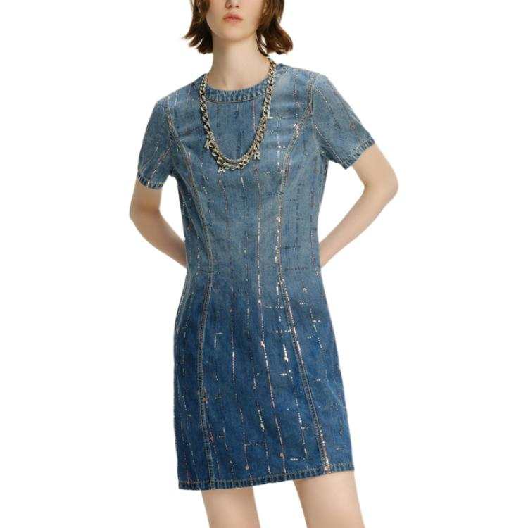 KARL LAGERFELD / Karl Lagerfeld Jeans Short Sleeved Dress Women's Blue