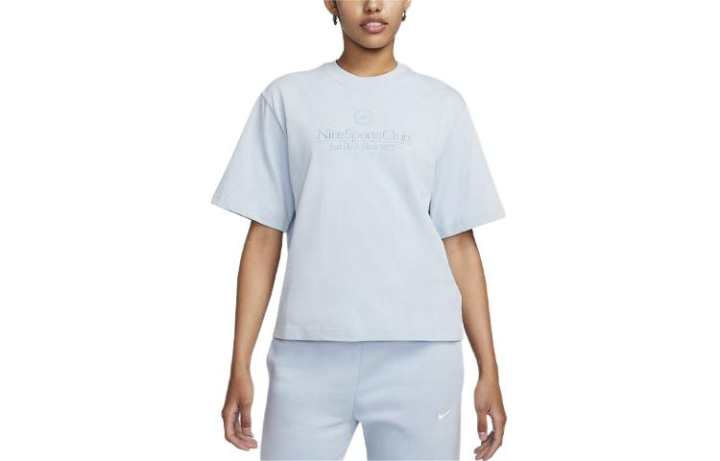 Nike Nike Drop Shoulder Sleeve T Shirt Women's Light Blue Gray