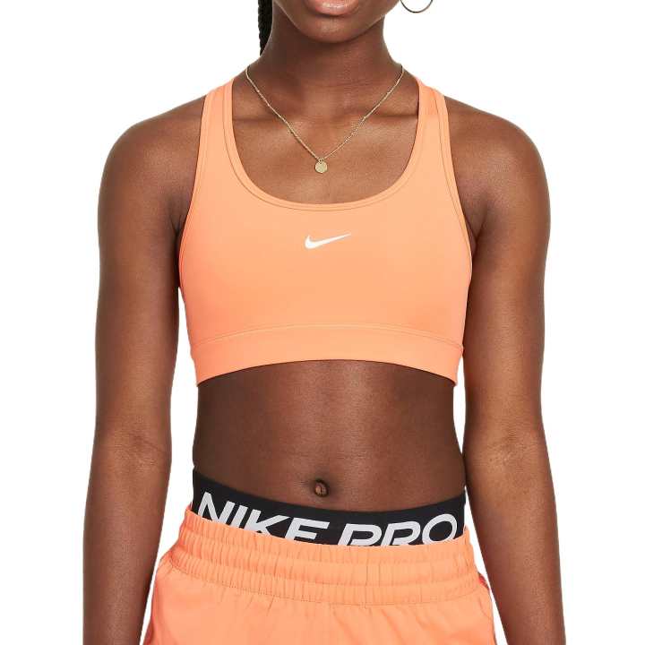 Nike Nike SwooshDri Fit FW24 Solid Color Moderate Bra Teenagers Orange