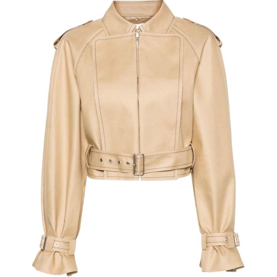 Victoria Beckham Raw-cut Cotton Biker Jacket