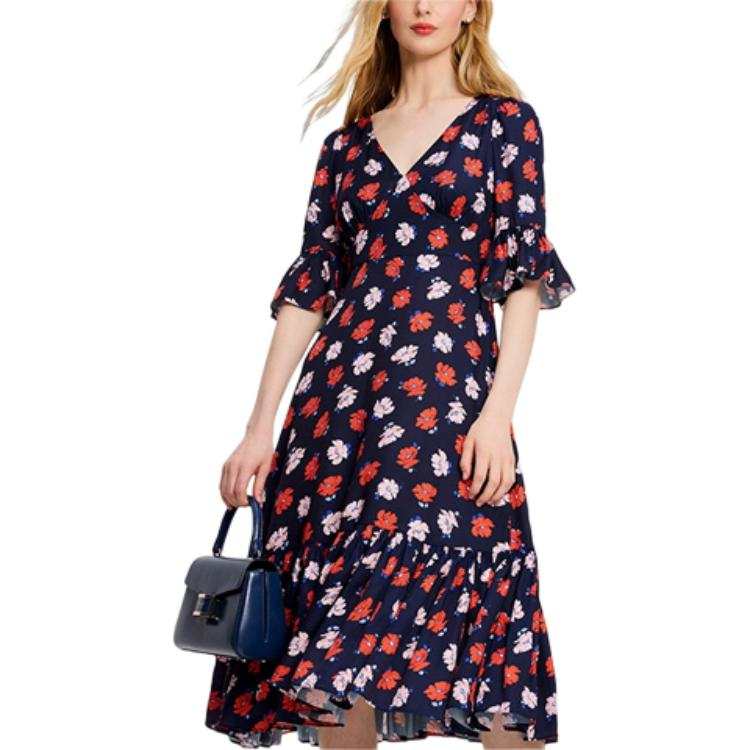 Kate Spade SS24 Long Sleeved Dress Women's Marine Blue