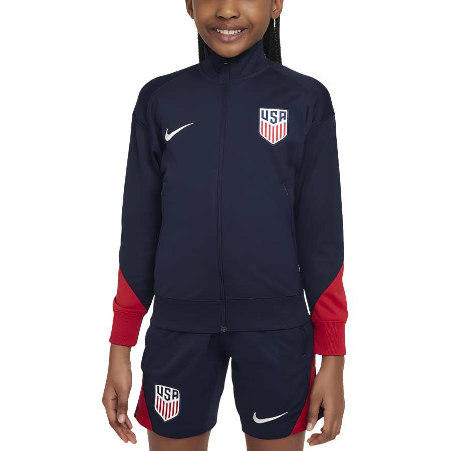Nike Nike Jacket United States Soccer Olympic Collection Obsidian Color/Sports Red/White Teenagers
