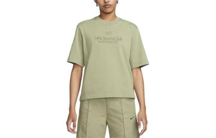 Nike Nike Drop Shoulder Sleeve T Shirt Women's Oil Green