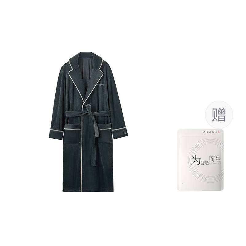 HONGDOUJUJIA Red Beans At Home Sleep Robe Men's