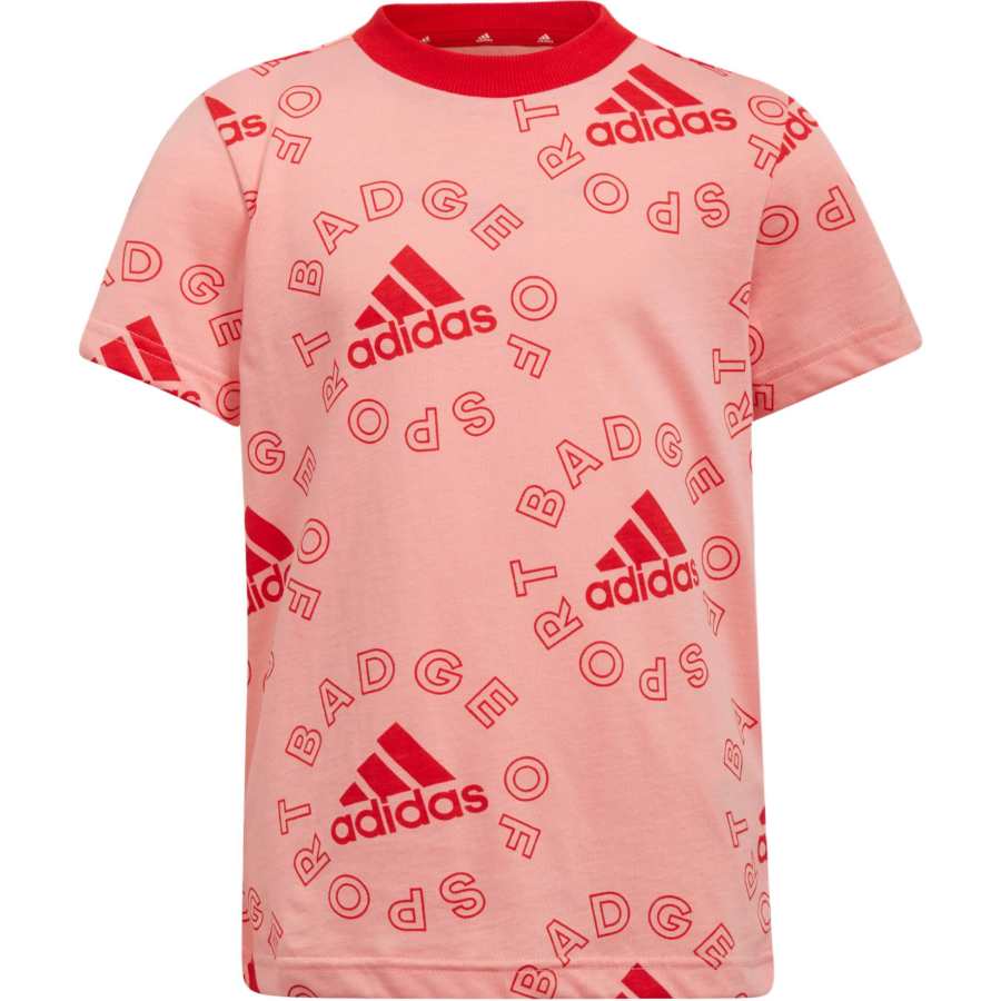 Adidas Adidas x LK LIANMINGKUAN T Shirt Honor Pink/Bright Red Children Aged 3 7 Years Old