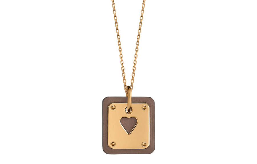 HERMES As De Coeur Calfskin Necklaces Women's