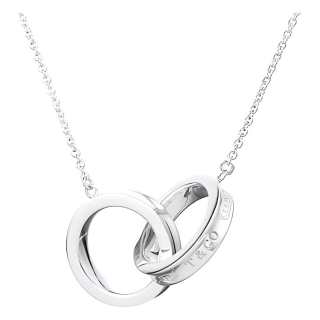 TIFFANY & CO. Double Ring 925 Sterling Silver Necklaces Women's Silver