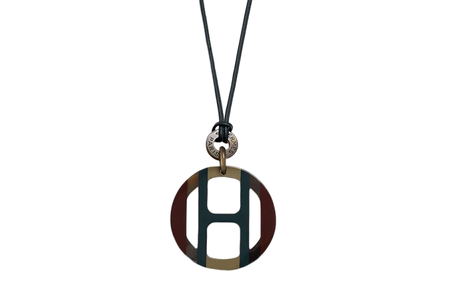 HERMES H Equipe Ox Horn Necklaces Women's