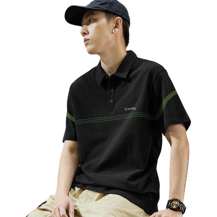 Tonlion Polo Shirts Men's Polo Collar Moderate Straight Fit