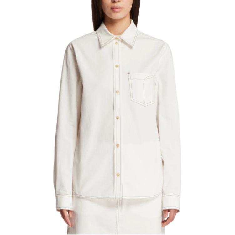 TOTEME Contrast Stitching Long Sleeve Shirt