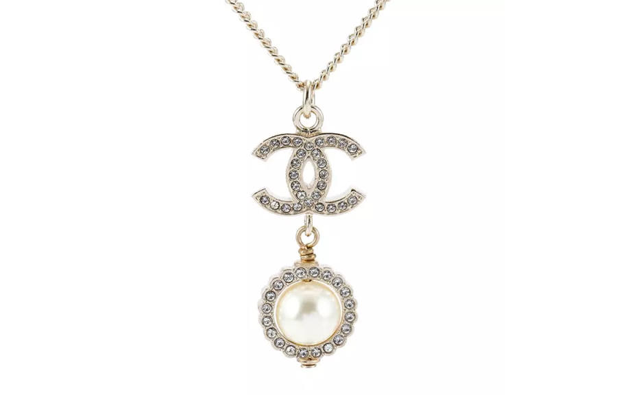 CHANEL Pre Owned 2019 Cc Mark Rhinestones Drop Necklace
