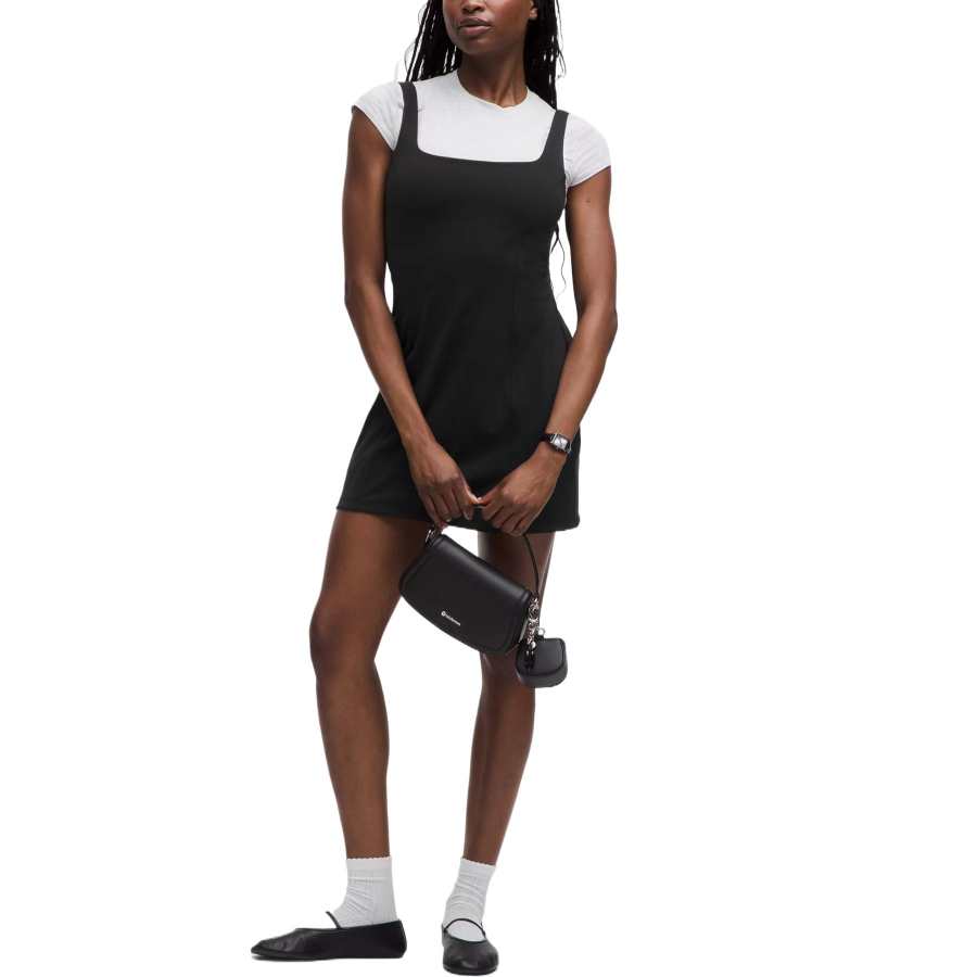 Lululemon SmoothCoverWunder Under Slip Dress Women's Black