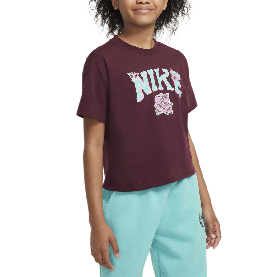 Nike Nike Sportswear T Shirt Burgundy Dark Red Kids'