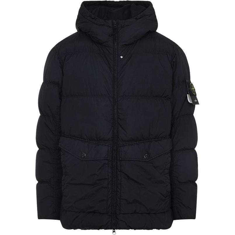 STONE ISLAND Logo Patch Zip Up Hooded Jacket