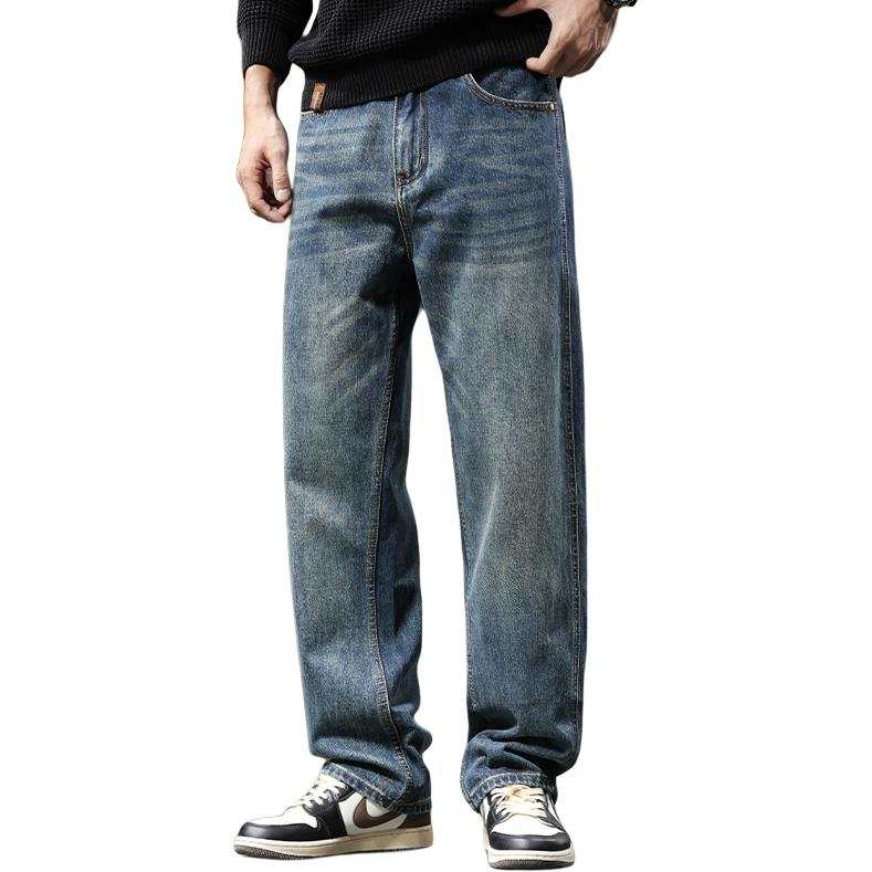 Jeep Jeans Men's Blue Moderate Straight Fit Pants