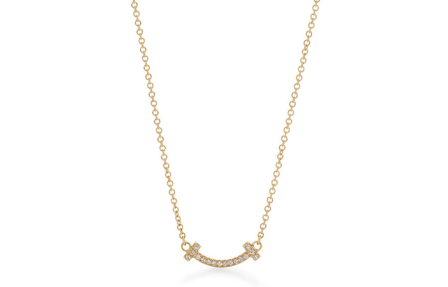 TIFFANY & CO. T 18K Gold Diamond Necklaces Women's Gold