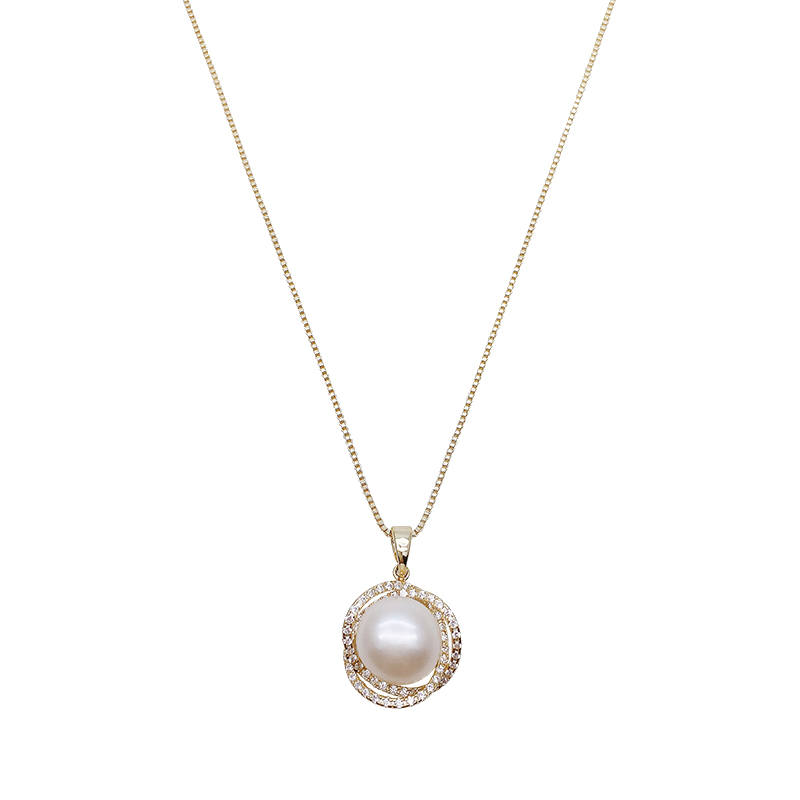 ONEKISS Artificial Zircon, Gold Plated Copper, Faux Pearl Necklaces Women's