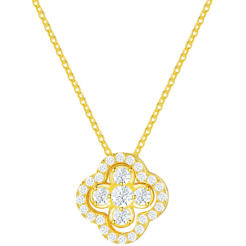 CHOW TAI SENG 925 Sterling Silver Synthetic Cubic Zirconia Necklaces Women's