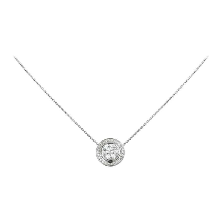 CARTIER D'AmourCartier D'Amour 18K Gold Diamond Necklaces Unisex White Gold