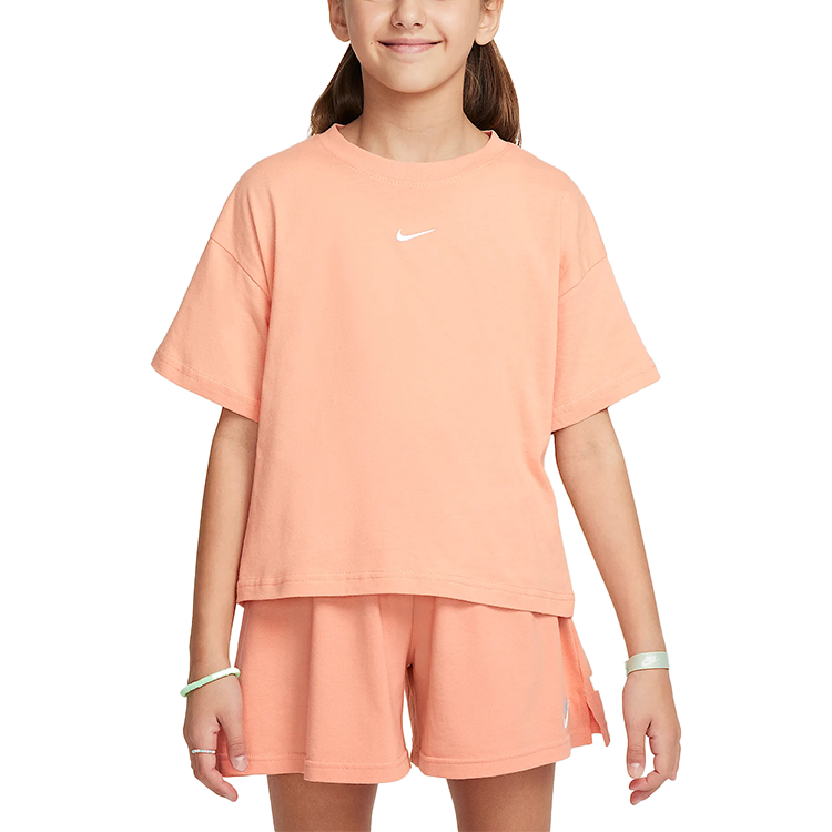 Nike Nike Sportswear Essentials Swoosh T Shirt Apricot Agate Teenagers
