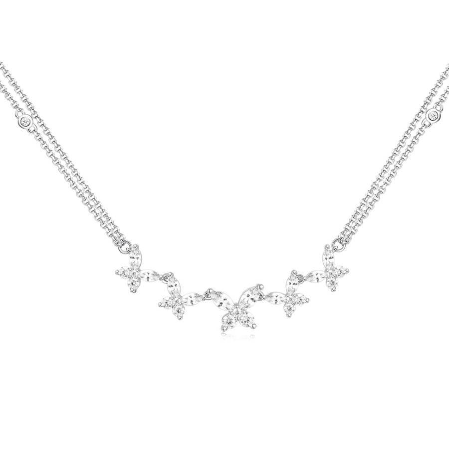Apm Monaco Synthetic Cubic Zirconia Alloy Necklaces Women's Silver