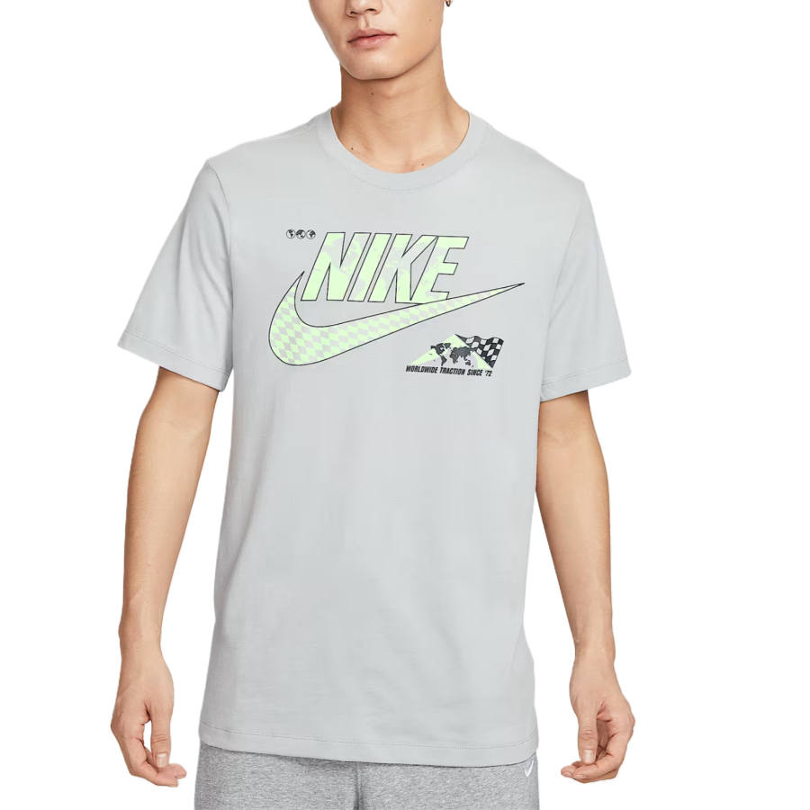 Nike Nike Sportswear T Shirts Men's Gray Crew Neck Moderate Straight Fit