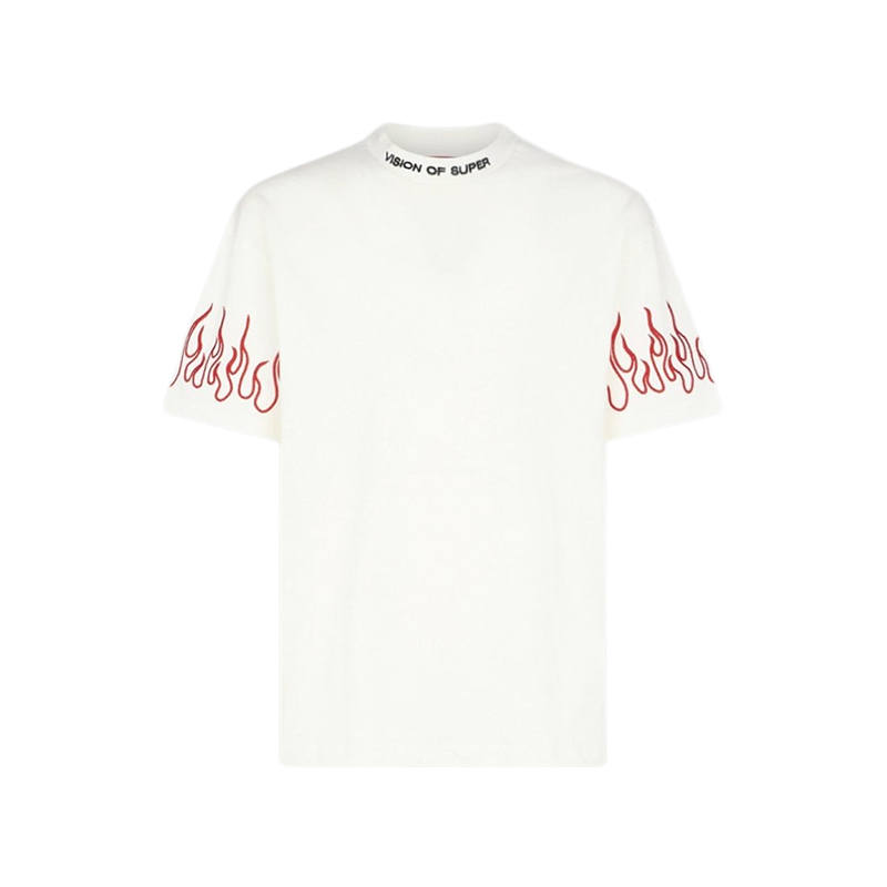 Vision Of Super Flame embroidered Crew neck T shirt