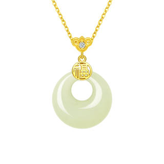 CHOW TAI SENG Necklaces Pale Greenish White Jade Women's