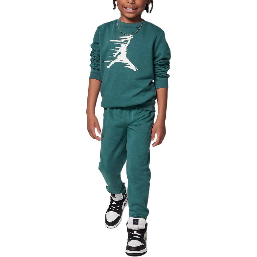 Jordan Jordan MJ Flight MVP Little Kids' 2 Piece Fleece Crew Set Casual Sportswear Oxidation Green Children Aged 3 7 Years Old