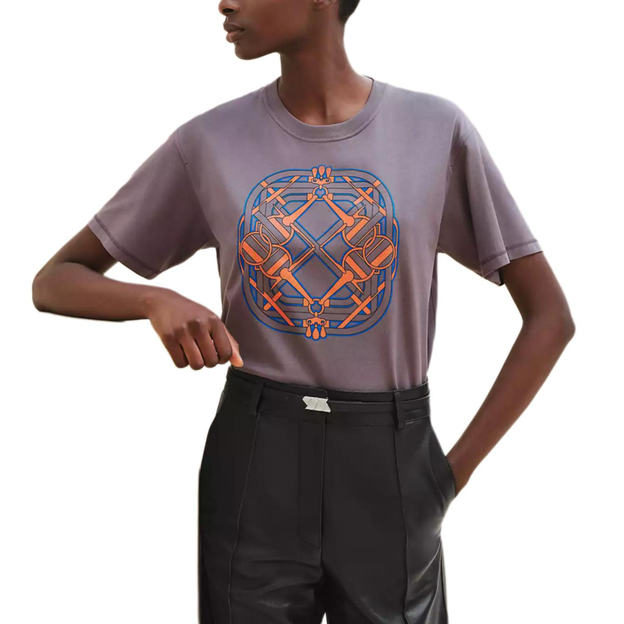 HERMES HERMES Regular T Shirt Women's Stone Gray