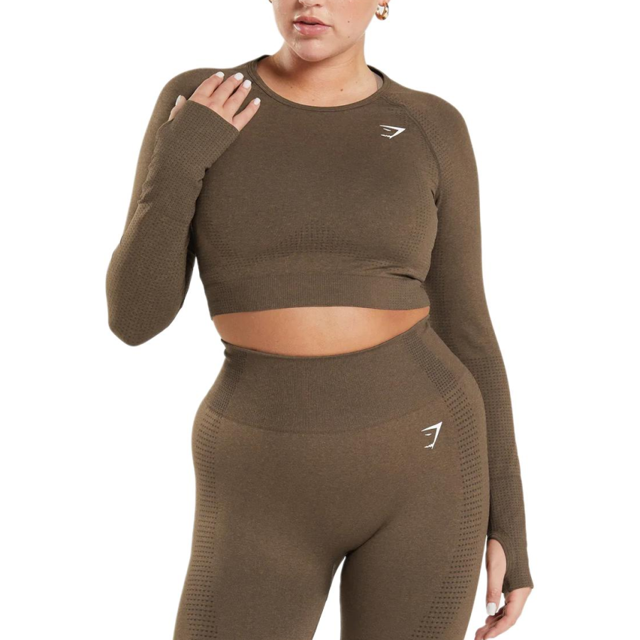 GYMSHARK T Shirt Women's Espresso Mud Gray Rock