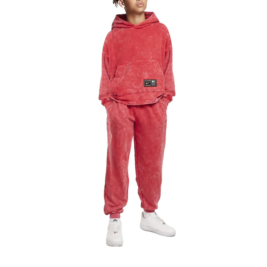 Nike Nike Sweatshirt Culture Of Basketball Hooded Pullover Fleece Lined Long Sleeved University Red Teenagers
