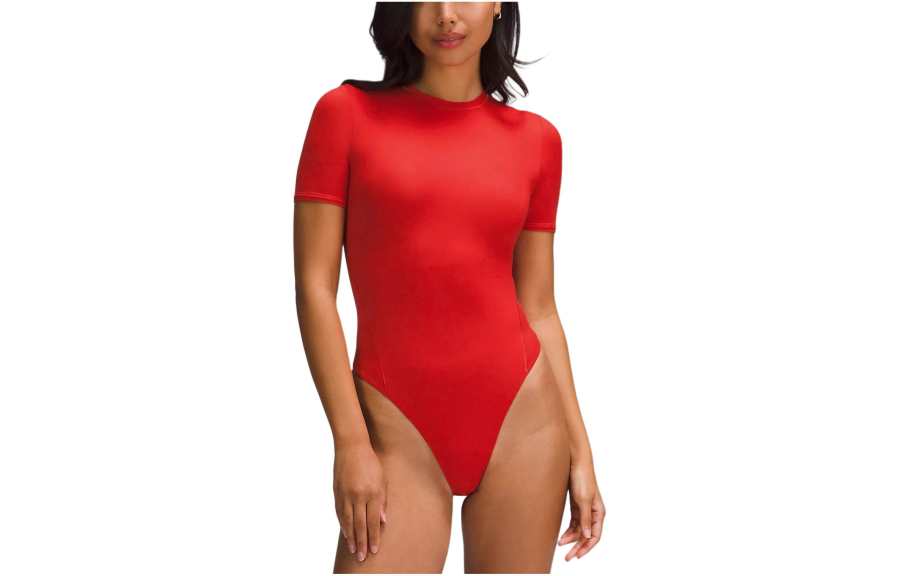 Lululemon Wundermost Ultra Soft Nulu Short Sleeve Crew Thong Bodysuit Jumpsuit Women's