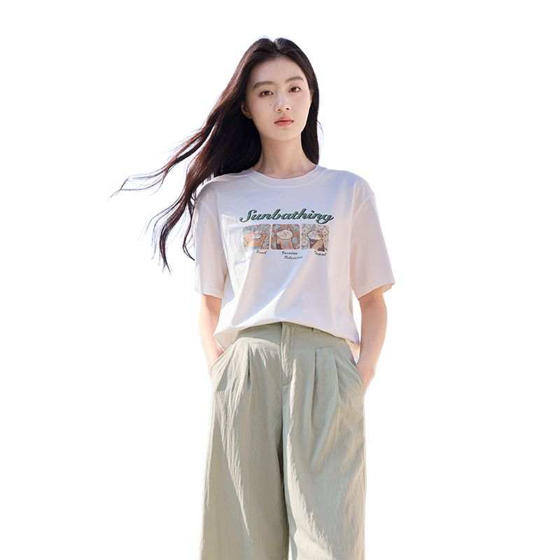 XIANGYING Batwing Sleeve T Shirt Women's White