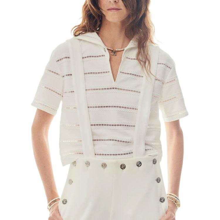 CHANEL 24 Spring Summer Knitwear Women's White