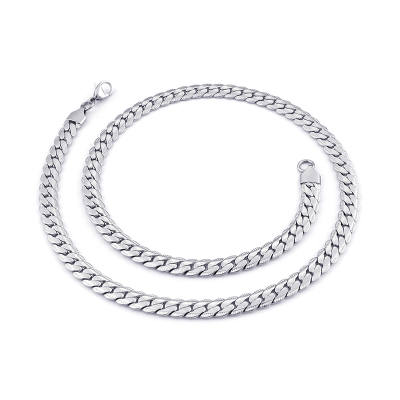 VEODO Titanium Steel Necklaces Unisex Silver