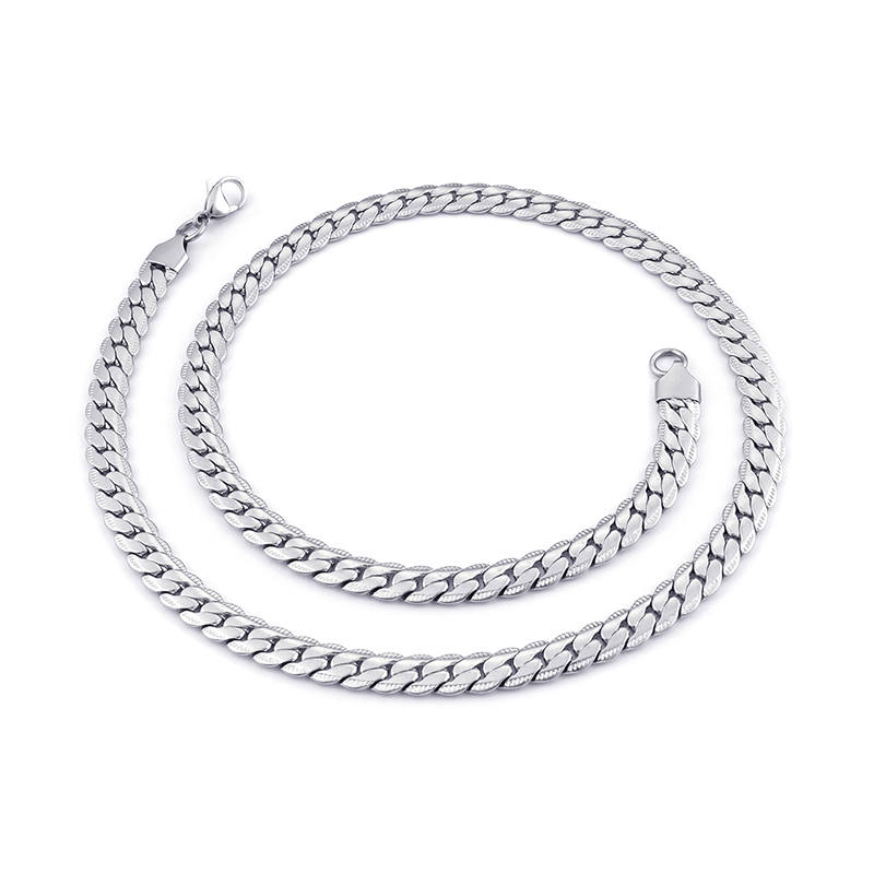 VEODO VEODO Titanium Steel Necklaces Unisex Silver