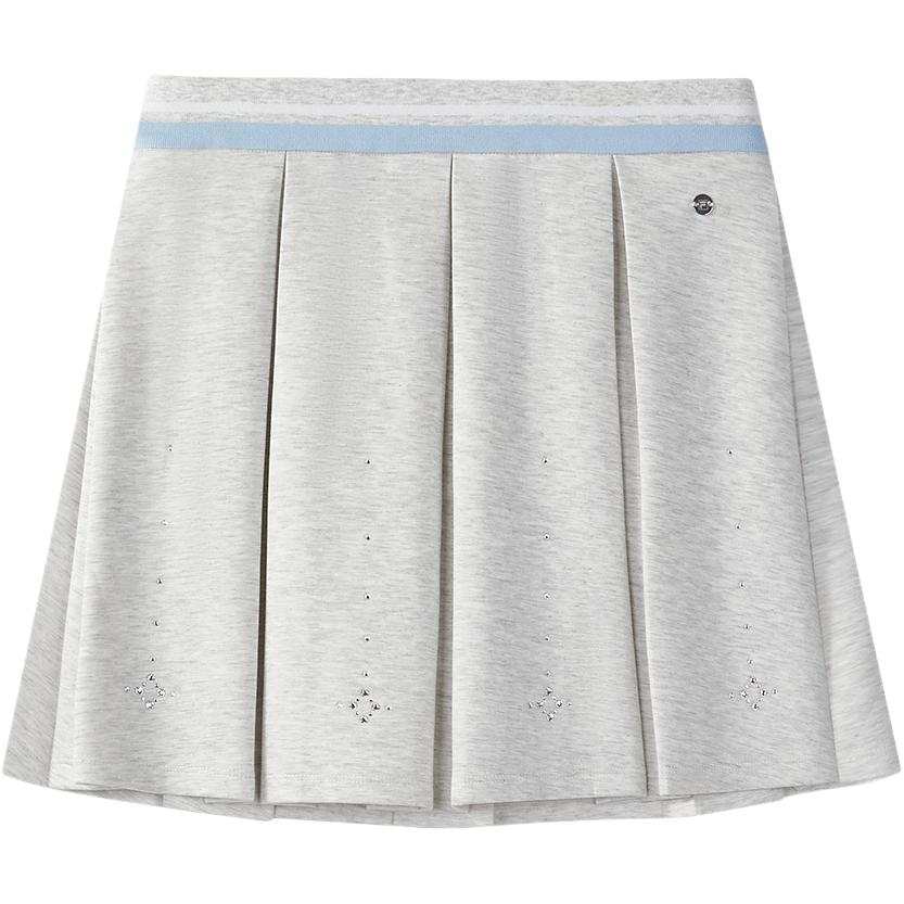 FILA KIDS Letter/Number Moderate Knitted Fabric Short Skirt Summer Teenagers Ivory