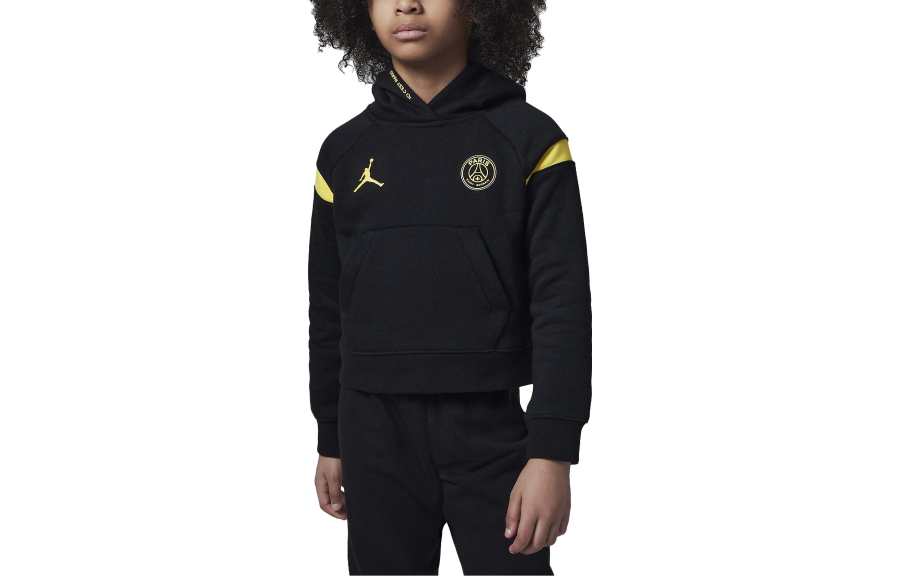 Jordan Jordan x PSG Sweatshirt SS24 Kids' Apparel Paris Saint Germain Fleece Hoodie Black Kids'